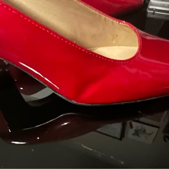 Stuart Weitzman Holly 60 Pump Size 7.5. 60-mm Block Heel. Red Patent Leather. - Picture 10 of 12